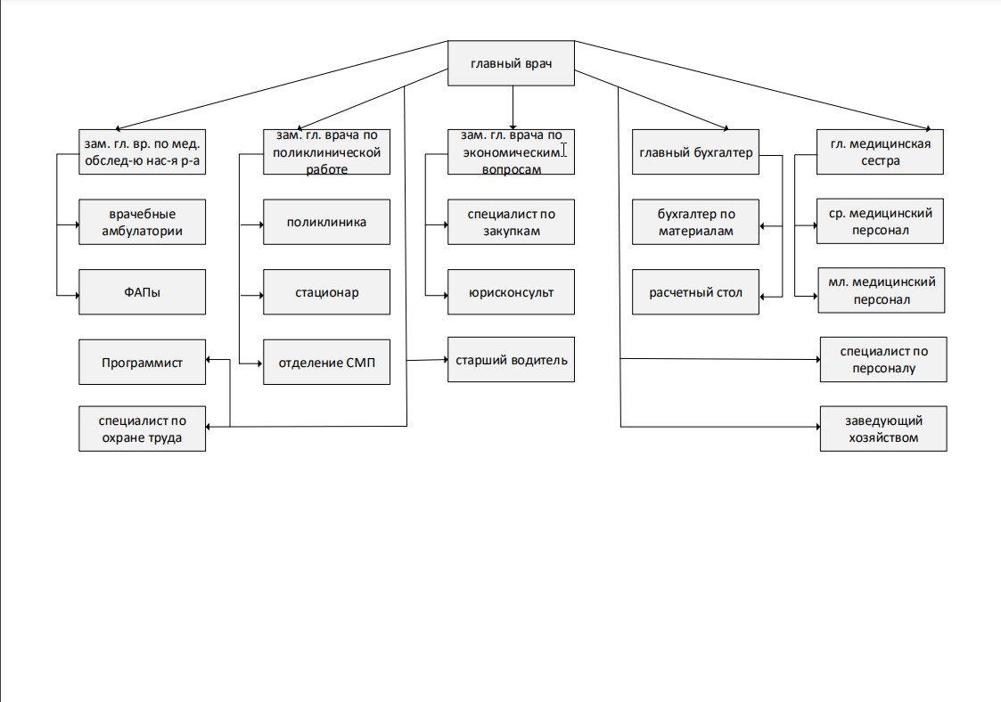 Схема организационной структуры больницы
